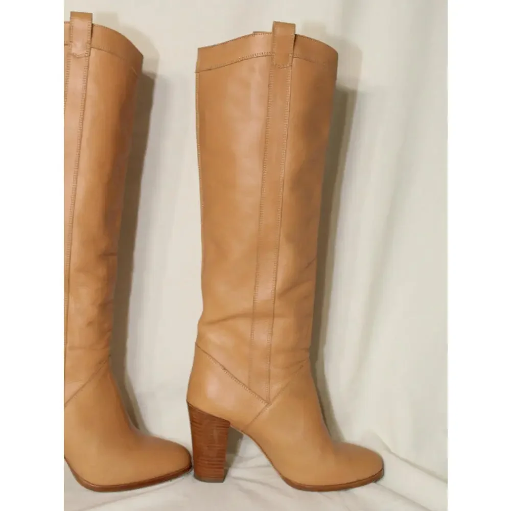 Vanessa Seward Tall Tan Leather Boots size 37 - Picture 4 of 12